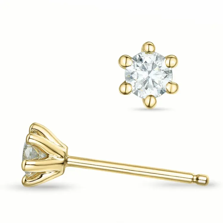 2 x 0,20 ct lab grown diamant solitäreörhängestift i 9 karat guld med lab grown diamant 