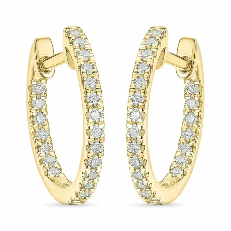 15 mm creol i 9 karat guld med lab grown diamant 