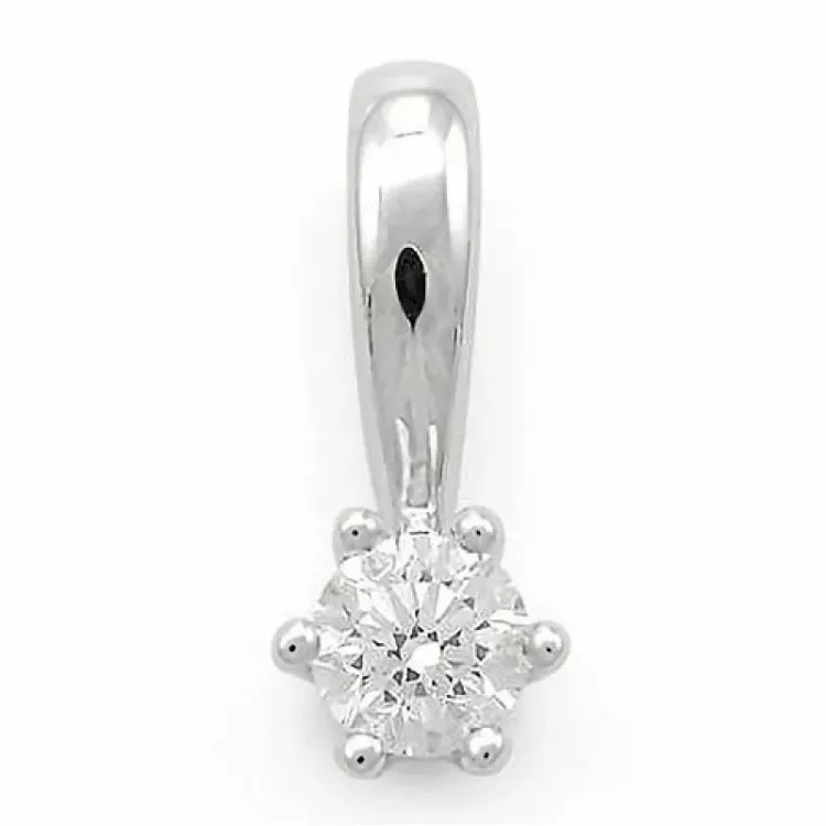 0,10 ct lab grown diamant solitärberlock i 9 carat vitguld 0,10 ct