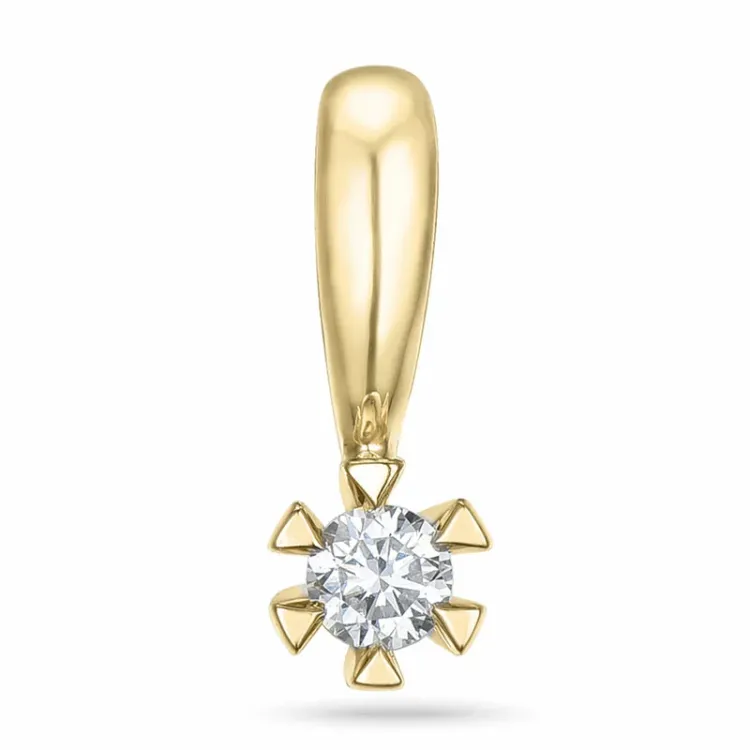 0,05 ct lab grown diamant solitärberlock i 9 carat guld 0,05 ct