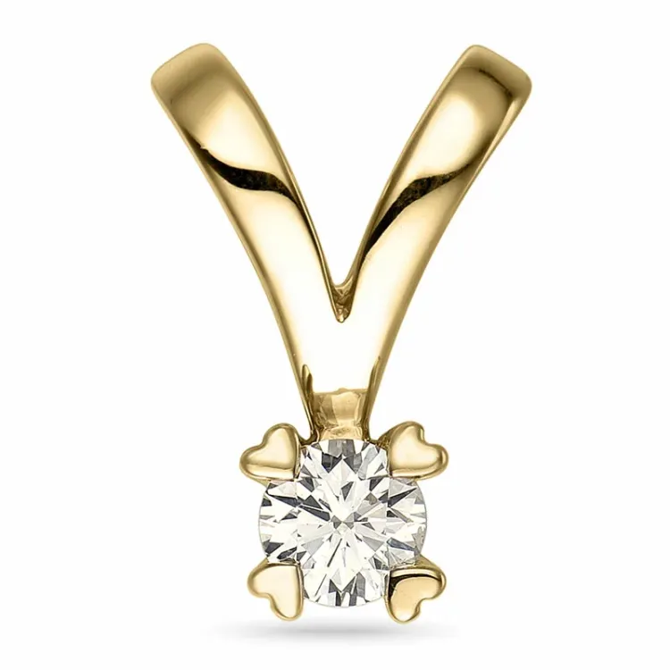 0,20 ct lab grown diamant solitärberlock i 9 carat guld 0,20 ct