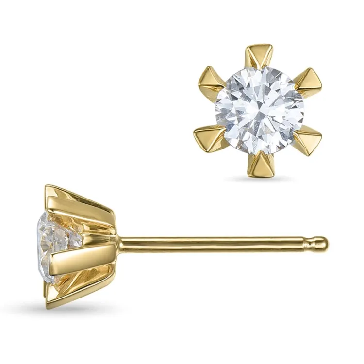 2 x 0,30 ct lab grown diamant örhängestift i 9 karat guld med lab grown diamant 