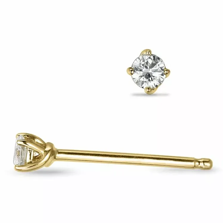 2 x 0,05 ct lab grown diamant solitäreörhängestift i 9 karat guld med lab grown diamant 
