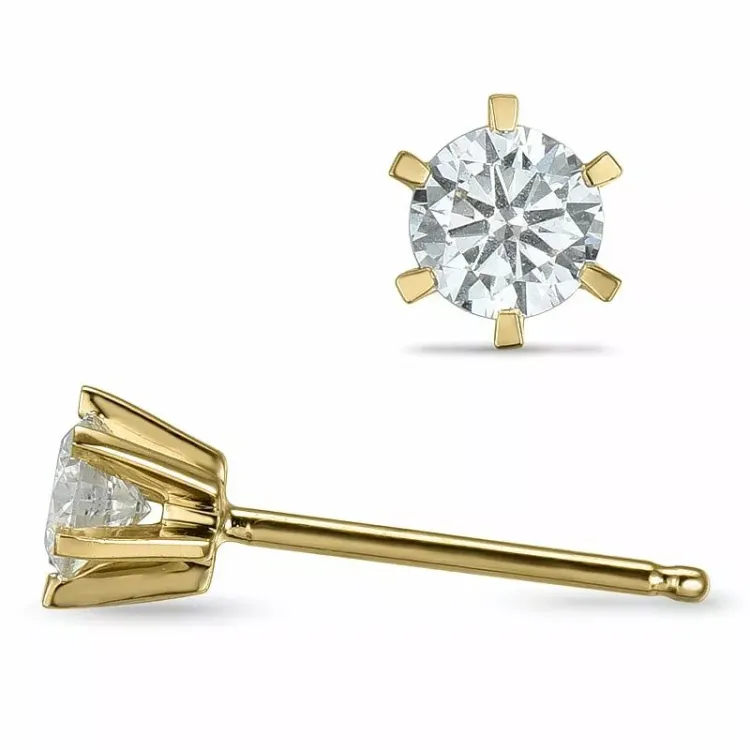 2 x 0,20 ct lab grown diamant solitäreörhängestift i 9 karat guld med lab grown diamant 