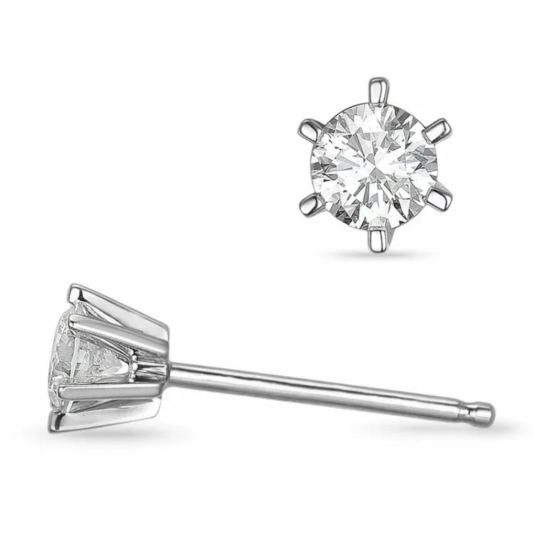 2 x 0,20 ct lab grown diamant solitäreörhängestift i 9 karat vitguld med lab grown diamant 