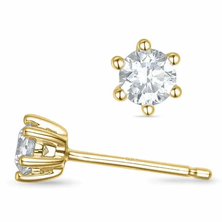 2 x 0,20 ct lab grown diamant solitäreörhängestift i 9 karat guld med lab grown diamant 