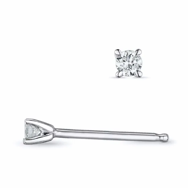 2 x 0,04 ct lab grown diamant solitäreörhängestift i 9 karat vitguld med lab grown diamant 
