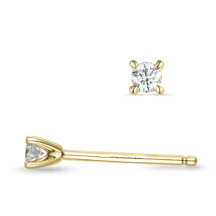 2 x 0,05 ct lab grown diamant solitäreörhängestift i 9 karat guld med lab grown diamant 