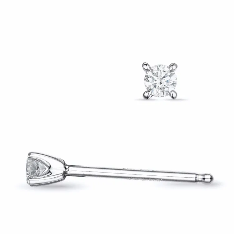 2 x 0,05 ct lab grown diamant solitäreörhängestift i 9 karat vitguld med lab grown diamant 