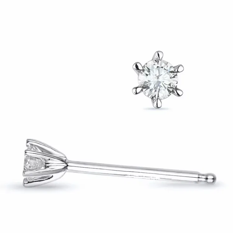2 x 0,06 ct lab grown diamant solitäreörhängestift i 9 karat vitguld med lab grown diamant 