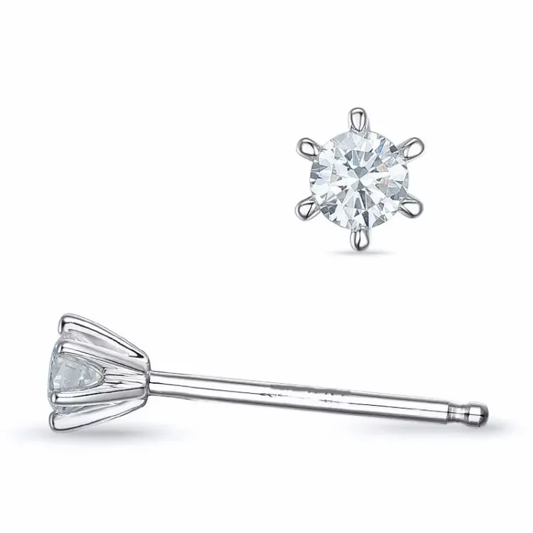 2 x 0,07 ct lab grown diamant solitäreörhängestift i 9 karat vitguld med lab grown diamant 