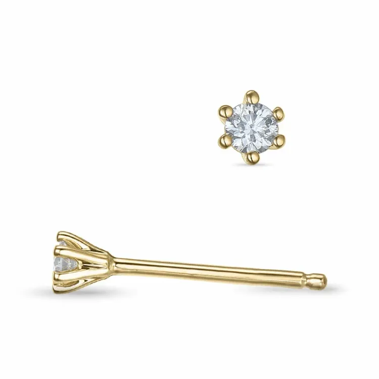 2 x 0,04 ct lab grown diamant solitäreörhängestift i 9 karat guld med lab grown diamant 