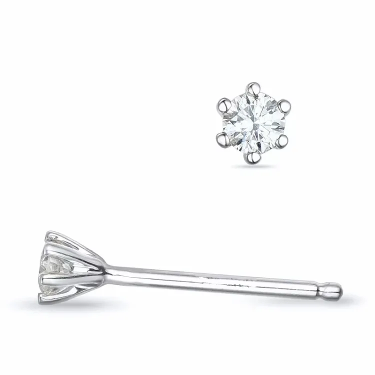 2 x 0,06 ct lab grown diamant solitäreörhängestift i 9 karat vitguld med lab grown diamant 