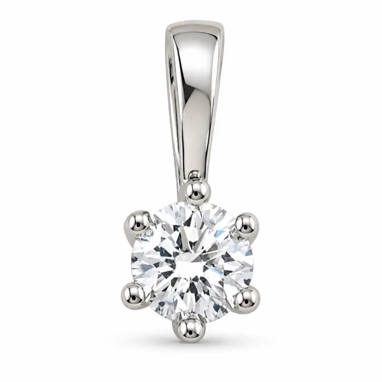 0,20 ct lab grown diamant solitärberlock i 9 carat vitguld 0,20 ct