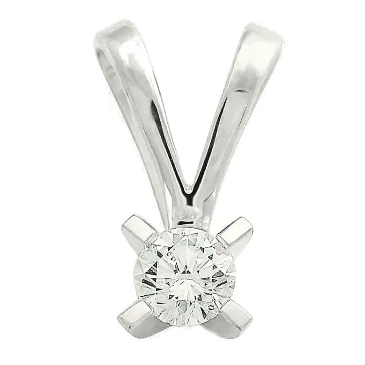 0,20 ct lab grown diamant solitärberlock i 9 carat vitguld 0,20 ct