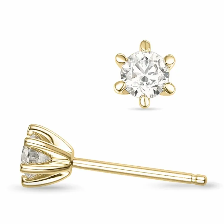 2 x 0,20 ct lab grown diamant solitäreörhängestift i 9 karat guld med lab grown diamant 