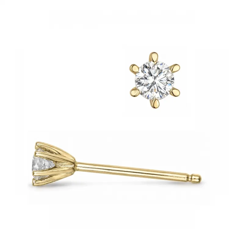 2 x 0,08 ct lab grown diamant solitäreörhängestift i 9 karat guld med lab grown diamant 