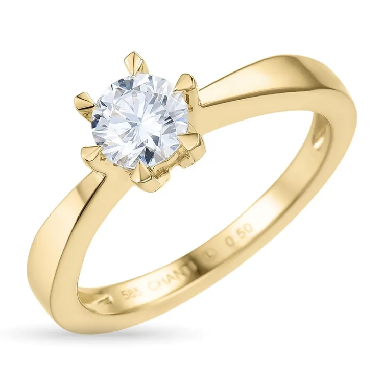 0,50 ct lab grown diamant ring i 14  karat guld 0,50 ct