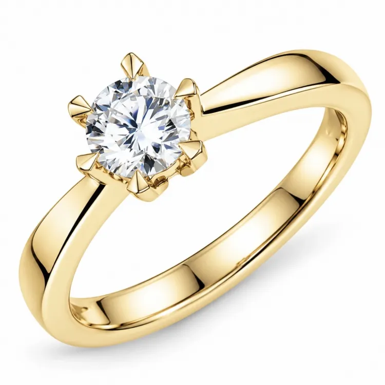 0,50 ct lab grown diamant ring i 14  karat guld 0,50 ct
