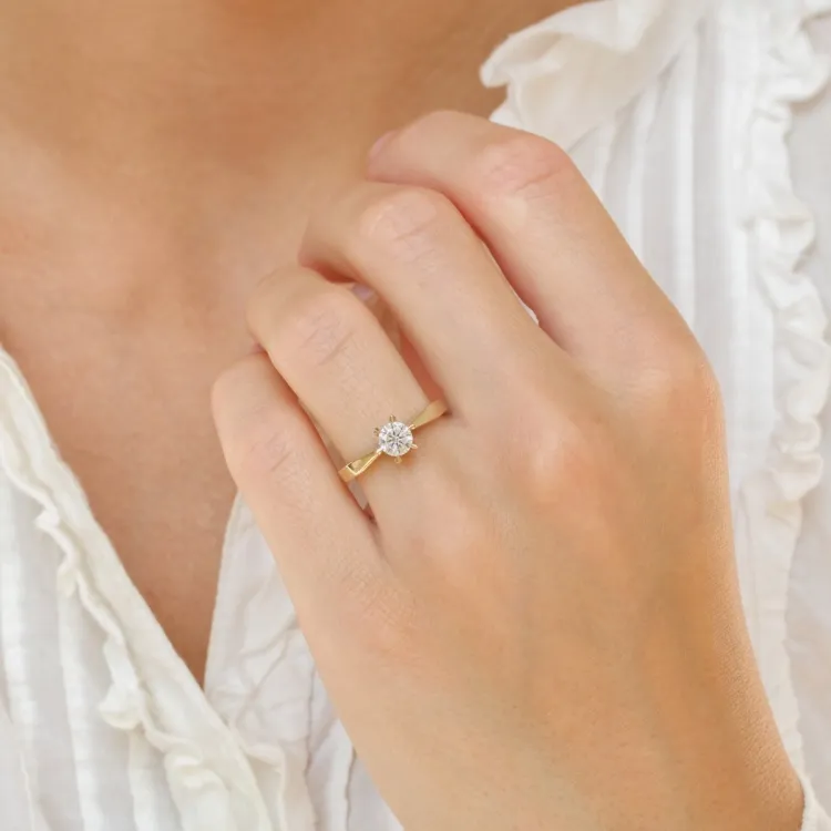0,50 ct lab grown diamant ring i 14  karat guld 0,50 ct