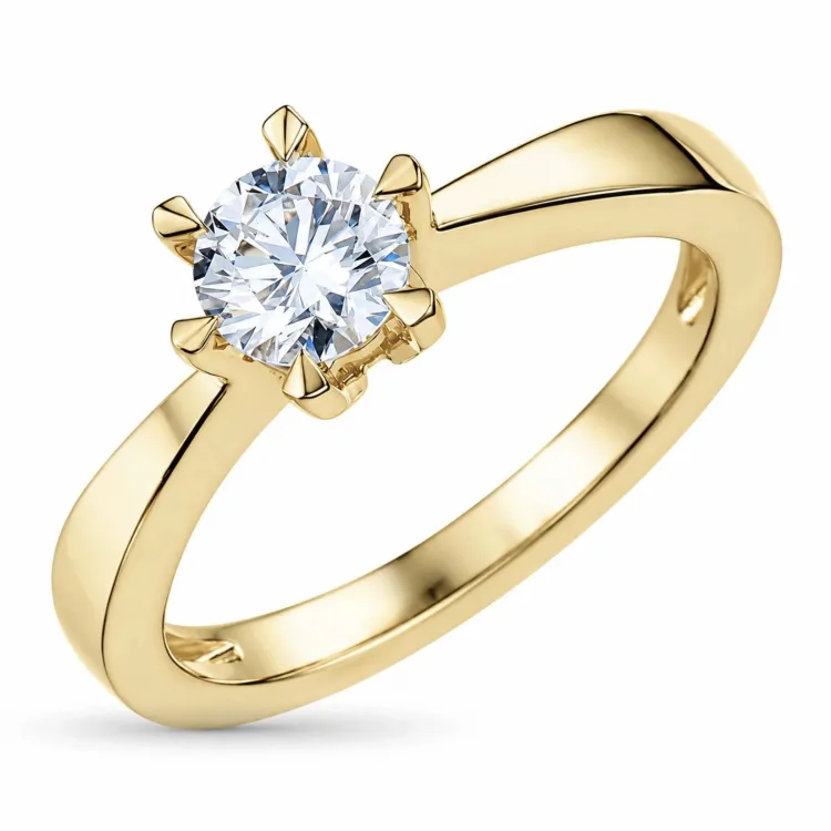 1,00 ct lab grown diamant ring i 14  karat guld 1,00 ct