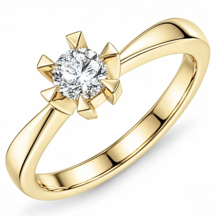 0,40 ct lab grown diamant ring i 14  karat guld 0,40 ct