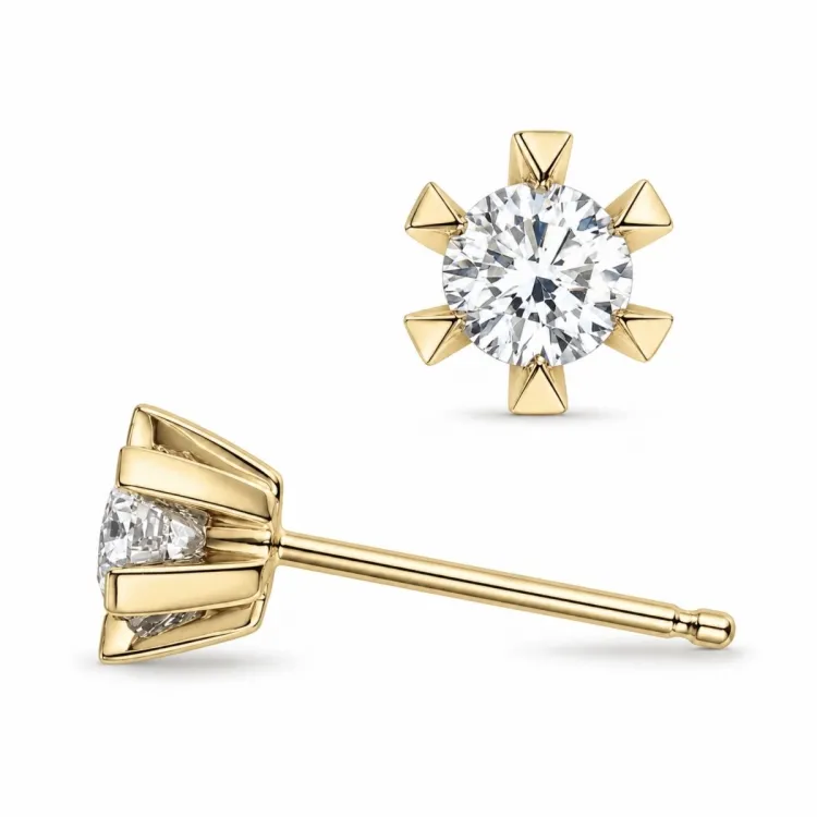 2 x 0,30 ct lab grown diamant solitäreörhängestift i 14 karat guld med lab grown diamant 