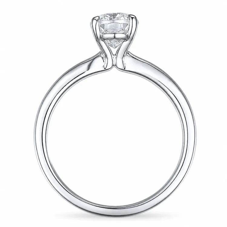 oval lab grown diamant solitärring i 14  karat vitguld 1,0 ct