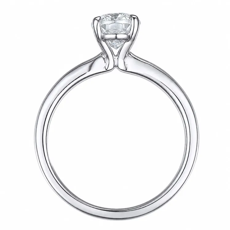 oval lab grown diamant solitärring i 14  karat vitguld 2,0 ct