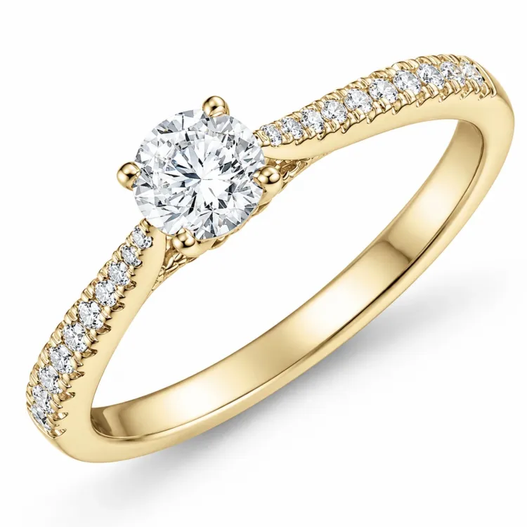 lab grown diamant ring i 14  karat guld 0,40 ct 0,17 ct