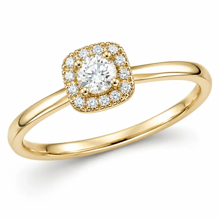 lab grown diamant ring i 14  karat guld 0,20 ct 0,07 ct