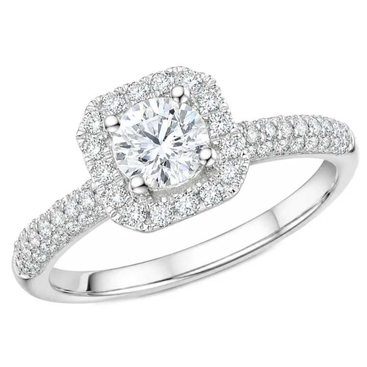 lab grown diamant ring i 14  karat vitguld 0,52 ct 0,49 ct