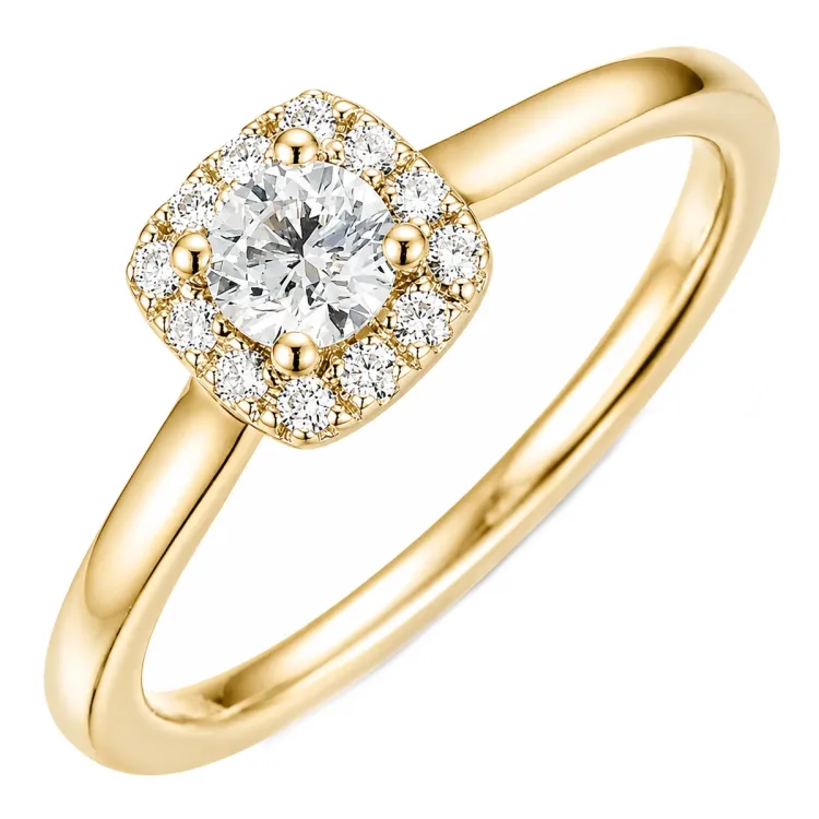 lab grown diamant ring i 14  karat guld 0,26 ct 0,08 ct
