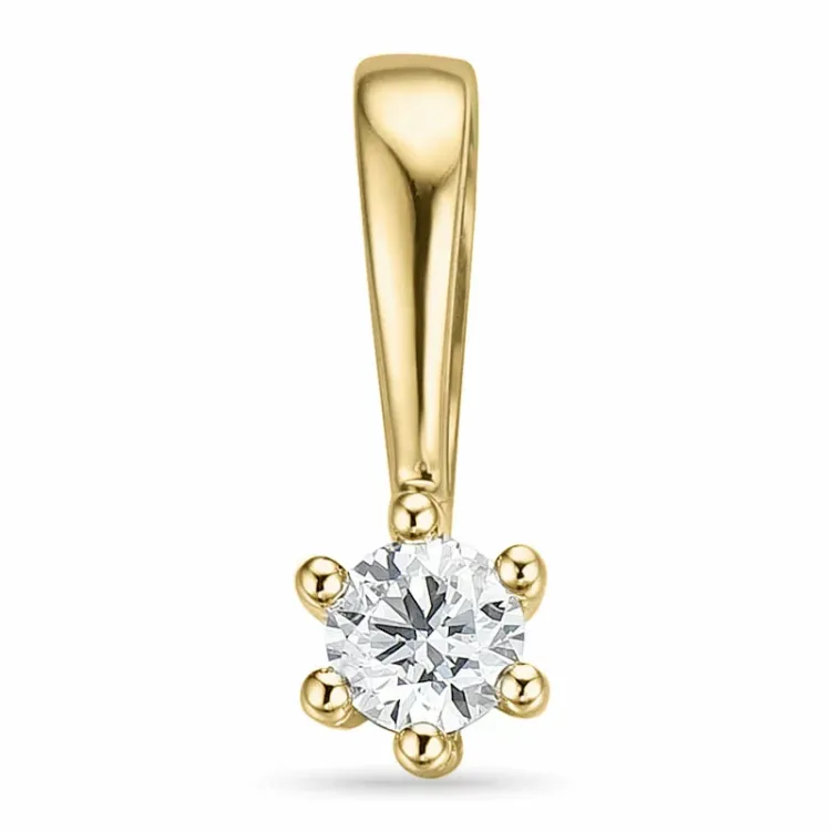 0,05 ct lab grown diamant hängen i 14  carat guld 0,05 ct