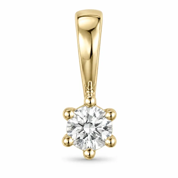 0,10 ct lab grown diamant hängen i 14  carat guld 0,10 ct