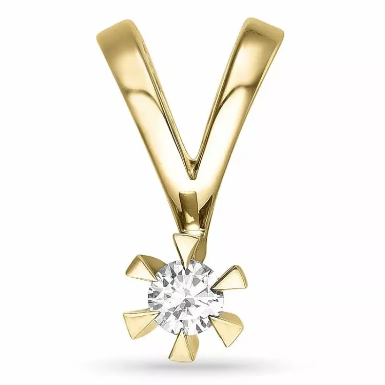 0,10 ct lab grown diamant hängen i 14  carat guld 0,10 ct