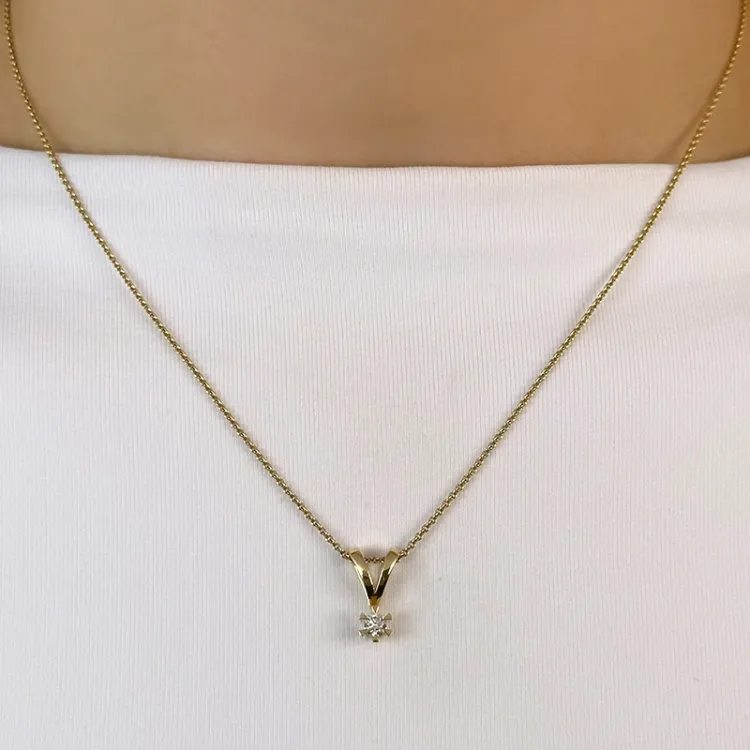 0,10 ct lab grown diamant hängen i 14  carat guld 0,10 ct