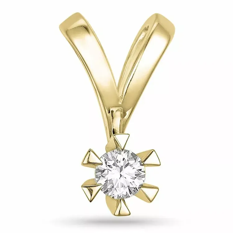 0,20 ct lab grown diamant hängen i 14  carat guld 0,20 ct