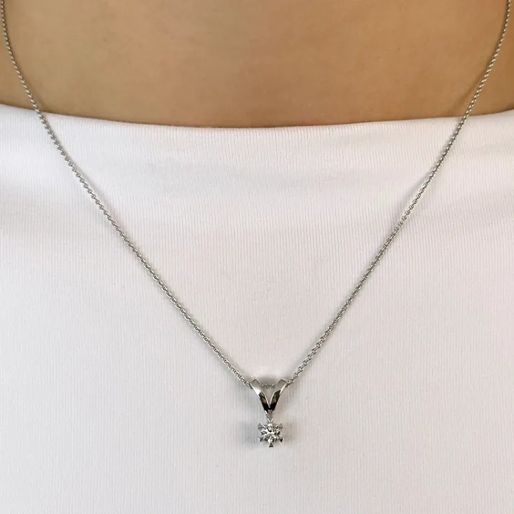 0,20 ct lab grown diamant hängen i 14  carat vitguld