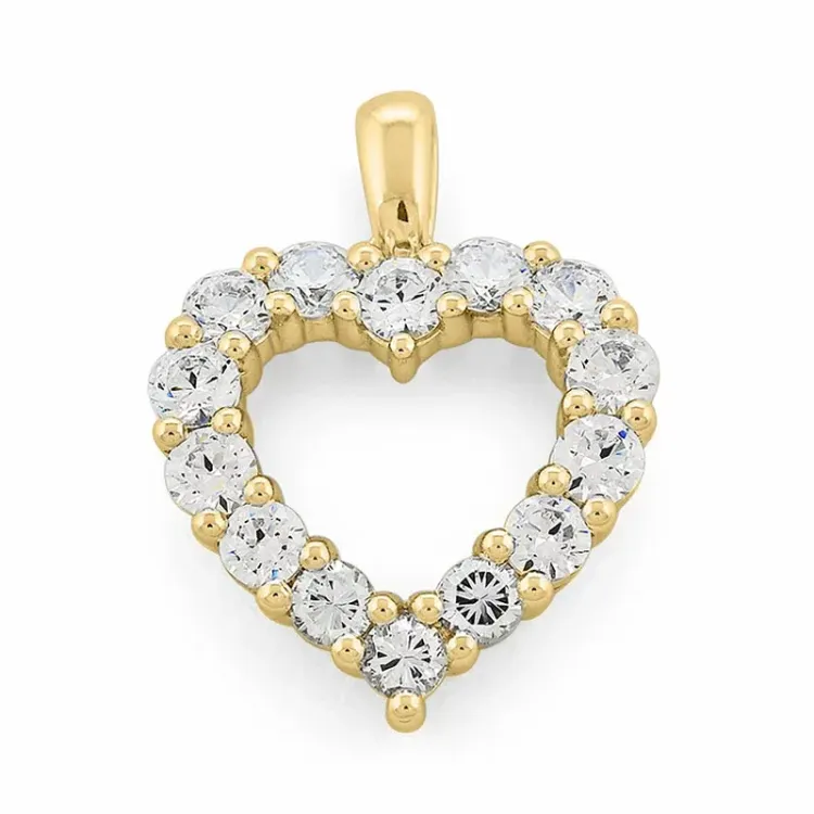 hjärta lab grown diamant hängen i 14  carat guld 2,05 ct