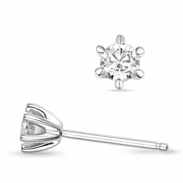 2 x 0,20 ct lab grown diamant solitäreörhängestift i 14 karat vitguld med lab grown diamant 