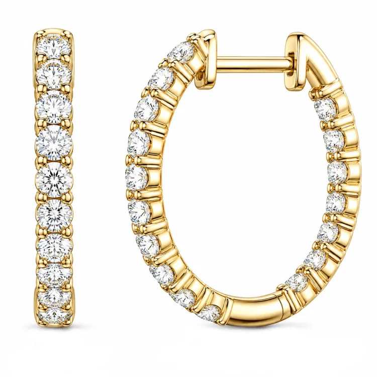 creol i 14 karat guld med lab grown diamant (CVD) 