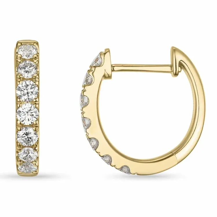 14 mm creol i 14 karat guld med lab grown diamant 