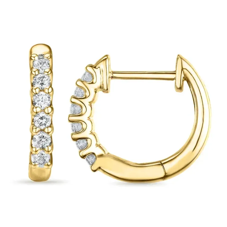 13 mm creol i 14 karat guld med lab grown diamant 