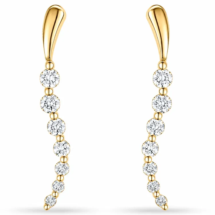 örhängen i 14 karat guld med lab grown diamant 