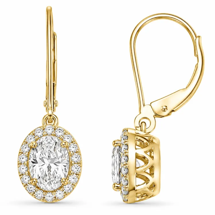 örhängen i 14 karat guld med lab grown diamant (CVD) och lab grown diamant (CVD) 