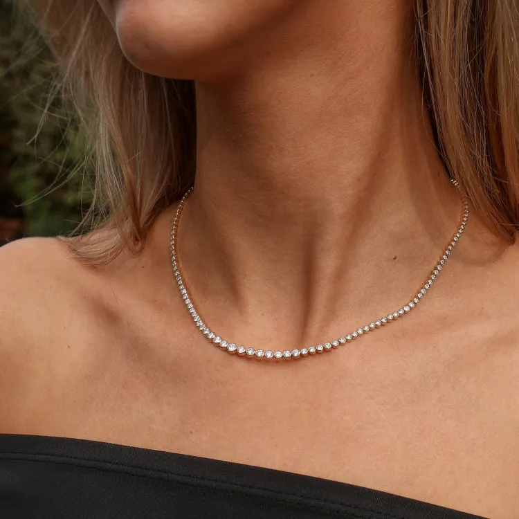 42 cm lab grown diamant halsband i 14  carat guld 5,76 ct