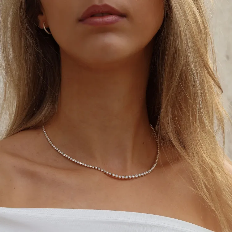 42 cm lab grown diamant halsband i 14  carat guld 5,76 ct