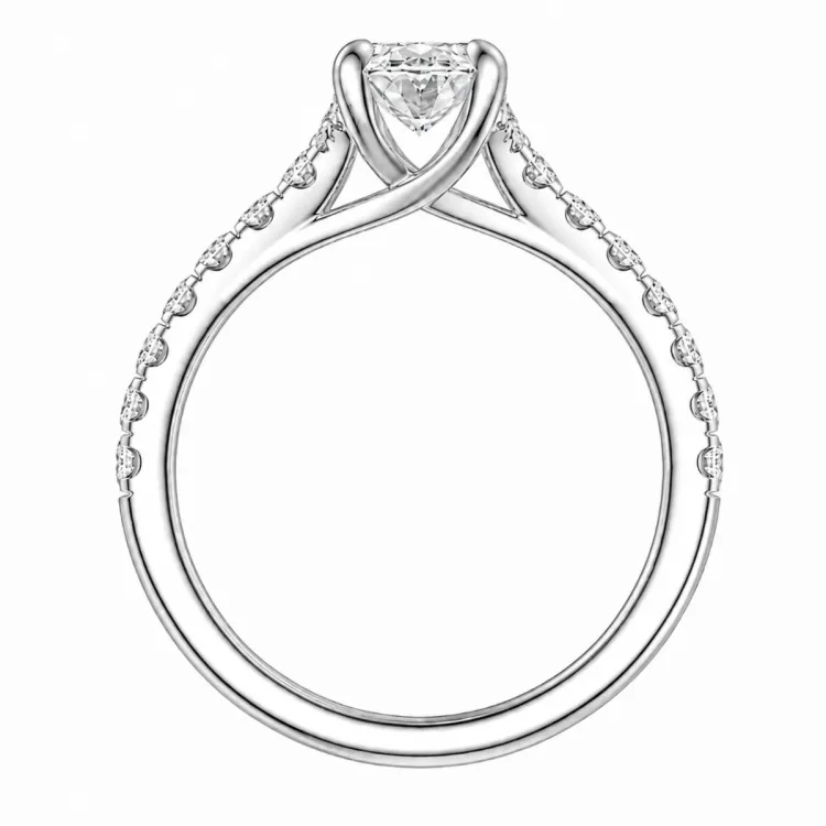 oval lab grown diamant ring i 14  karat vitguld 1,0 ct 0,26 ct