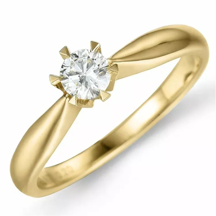 0,20 ct lab grown diamant ring i 14  karat guld 0,20 ct